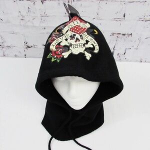 Ed Hardy Black Knit Hood with Logo love kills slowly